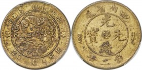Szechuan. Kuang-hsü 20 Cash ND (1903-1905) AU50 PCGS, KM-Y230.7a, CL-SC.70. Small Manchu. Of superb quality for this scarce issue, which normally come...