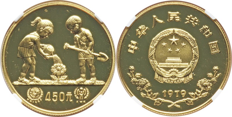 People's Republic gold Proof "Year of the Child" 450 Yuan 1979 PR66 Cameo NGC, K...