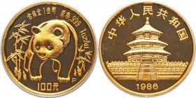 People's Republic gold Proof Panda 100 Yuan (1 oz) 1986-P PR69 Deep Cameo PCGS, KM135, PAN-30A.

HID09801242017