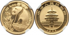 People's Republic 3-Piece Certified gold Panda Yuan Set 1993 MS69 NGC, 1) "Large Date" 10 Yuan - MS69, KM474 2) "Small Date" 25 Yuan - MS68, KM602 3) ...