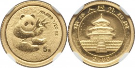 People's Republic 5-Piece Certified gold "Mirrored Ring" Panda Yuan Set 2000 NGC, 1) 5 Yuan - MS69, KM1302. 2) 10 Yuan - MS69, KM1304. 3) 25 Yuan - MS...