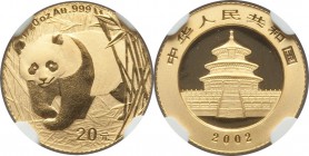 People's Republic 5-Piece Certified gold Panda Yuan Set 2002 NGC, 1) 20 Yuan - MS69, KM1366 2) 50 Yuan - MS69, KM1457 3) 100 Yuan - MS69, KM1458 4) 20...