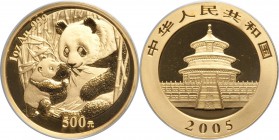 People's Republic gold Panda 500 Yuan (1 oz) 2005 MS69 PCGS, KM1582, PAN-388A.

HID09801242017