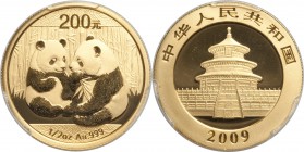People's Republic gold Panda 200 Yuan (1/2 oz) 2009 MS69 PCGS,  KM1870, PAN-499A.

HID09801242017