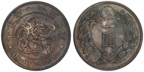 Taisho Yen Year 3 (1914) MS65 PCGS,  KM-Y38, JNDA 01-10A. Incredible gem condition for this usually well-circulated and spent issue, mottled argent an...