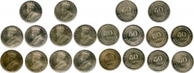 British Colony. George V 55-Piece Lot of Uncertified 50 Cents 1920-1921, KM35.1. An alluring collection, with the majority of specimens grading in the...