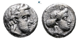 Lesbos. Mytilene circa 400-350 BC. Diobol AR