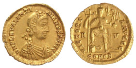 Kaiserzeit
Valentinian III., 425-455
Solidus 426/430, Ravenna. 4,36 g. vorzüglich, kl. Randfehler RIC 2010. Depeyrot 17/1.