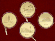 China
Volksrepublik, seit 1949
Set: 4 X 400 Yuan 1979 30 Jahre Volksrepublik. Tor des himmlischen Friedens, Denkmal der Volkshelden, große Halle des...