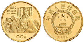 China
Volksrepublik, seit 1949
100 Yuan 1984. Ying Zheng, König von Qin. 11,32 g. 917/1000. In Kapsel. Polierte Platte Krause/Mishler 102. Schön 69....