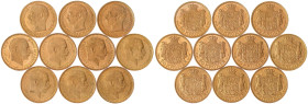 Dänemark
Lots (bis 2025)
10 X 20 Kronen: 1909, 1912 (2), 1914 (3), 1915 (4). Je 8,96 g. 900/1000. meist vorzüglich/Stempelglanz Hede 1 und 1A.