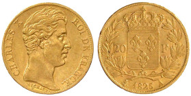 Frankreich
Charles X., 1824-1830
20 Francs 1825 A. Paris. 6,45 g. 900/1000. sehr schön/vorzüglich Krause/Mishler 726.1. Friedberg 549.