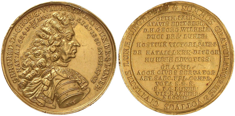 Braunschweig-Lüneburg-Celle
Georg Wilhelm, 1665-1705
Goldmedaille zu 10 Dukate...