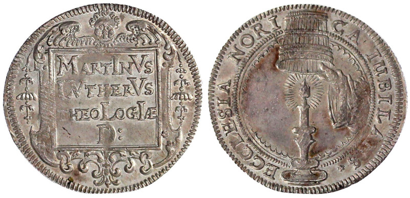 Nürnberg-Stadt
Silbermedaille 1617, unsign. Auf die 100-Jahrfeier der Reformati...