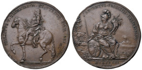 NAPOLI. Filippo V di Spagna (1700-1707). Medaglia 1702. Per la visita del sovrano a Napoli. Opus: A. de Gennaro. BR (g 68,43 - Ø 59,00 ). Siciliano 69...