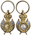 NAPOLI. Gioacchino Murat (1808-1815). Decorazione in oro e smalti Onore e fedeltà. AU (g 1,62 - Ø 16,8x9,8 mm). D'Auria cfr. 101; Siciliano 40; Turric...
