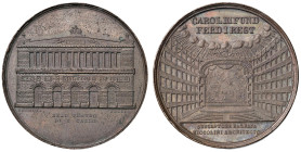NAPOLI. Ferdinando I di Borbone (1816-1825) Medaglia (1817). Per la ricostruzione del teatro dopo l'incendio.Opus: H. F. Brandt. BR (g 27,93 - Ø 37,40...