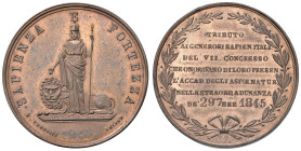 NAPOLI. Ferdinando II di Borbone (1830-1859). Medaglia 1845. Per premio ai congressisti dell'accademia degli artisti aspiranti naturalisti. Opus: R. V...