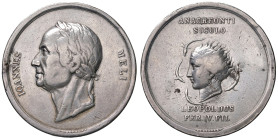 PALERMO. Ferdinando IV di Borbone (1759-1816). Medaglia (1815). Omaggio a Giovanni Meli. Opus: Franz Stuckaert. AG (g 46,10 - Ø 44,00 mm). D'Auria 109...