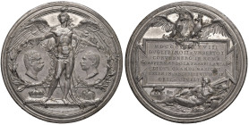 SAVOIA. Umberto I (1878-1900). Medaglia 1888. A ricordo dell'incontro con Guglielmo II di Prussia a Roma. Opus: L. Pogliaghi. MB (g 140,60 - Ø 70,50 m...