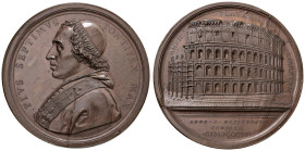 Pio VII (1800-1823). Medaglia 1806. Lavori di Restauro e Consolidamento del Colosseo. Opus: T. Mercandetti. BR (g 148,20 - Ø 69,00 mm ). Bertuzzi 76. ...