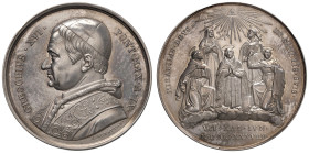 Gregorio XVI (1831-1846). Medaglia 1839 a.IX. Canonizzazione di 5 nuovi santi. Opus: F. Girometti. AG (g 32,97 - Ø 44 mm). Bart. E 839.

qFDC

Dir...