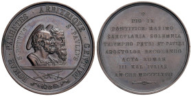Pio IX (1846-1878). Medaglia 1867. Per il 18° Centenario del martirio di SS Pietro e Paolo. BR (g 49,65 - Ø 48,60 mm). Bart. XXII, 3.

SPL

Diritt...