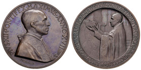 Pio XII (1939-1958). Medaglia 1955 a.XVII. Per il restauro della Basilica dei SS. XII Apostoli. Opus: A. Mistruzzi. BR (g 37,44 - Ø 44,00 mm). Bart. E...