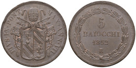 BOLOGNA. Pio IX (1846-1870).5 Baiocchi 1852 a.VII (g 40,59) Gig. 181. Colpetti al bordo.

qFDC

Diritti d'Asta: 18%