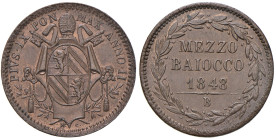 BOLOGNA. Pio IX (1846-1870). Mezzo Baiocco 1849 a.II. CU (g 4,76). Gig.238. R 

SPL+

Diritti d'Asta: 18%