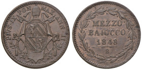 BOLOGNA. Pio IX (1846-1870). Mezzo Baiocco 1849 a.II. CU (g 4,44). Gig.238b. R 

qFDC

Diritti d'Asta: 18%