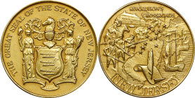 1976 State of New Jersey American Revolution Bicentennial Medal. Struck by Medallic Art Co. Gold. No. 440. Choice Mint State. Housed in the Original C...