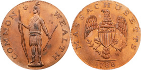 "1788" (ca. 1945) Massachusetts Cent. Evans (Evanson) Restrike. Breen-972. Copper. MS-64 RD (PCGS).

PCGS# 595586.
