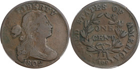 1802 Draped Bust Cent. S-232, B-12. Rarity-1. Fine-15 (PCGS).

PCGS# 1470. NGC ID: 224E.