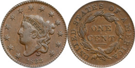 1833 Matron Head Cent. N-6. Rarity-1. VF-30 (ANACS).

PCGS# 37033. NGC ID: 225P.