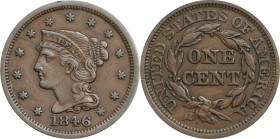 1846 Braided Hair Cent. N-1. Rarity-1. Small Date. EF-45 (ANACS).

PCGS# 397608. NGC ID: 226C.