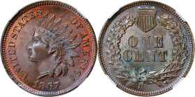 1867 Indian Cent. MS-65 BN (NGC).

PCGS# 2088. NGC ID: 227R.