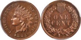 1883 Indian Cent. Proof-64 RB (PCGS). CAC.

PCGS# 2337. NGC ID: 22A4.