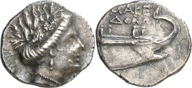 (187-168 a.C.). Macedonia. Anfípolis. Tetróbolo. (S. 1384 var) (CNG. III, 326). Acuñada bajo Filipo V o Perseo. 2,11 g. MBC+.