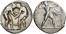 (370-333 a.C.). Panfilia. Aspendos. Estátera. (S. 5398 var) (BMC. XIX, 37). 10,93 g. MBC+.