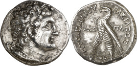 Egipto Ptolemaico. (174-173 a.C.). Ptolomeo VI, Filometor (180-145 a.C.). Pafos. Tetradracma. (S. 7891). Incisiones en anverso. 13,83 g. (EBC-).
