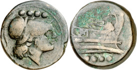 (215-211 a.C.). Anónima. Triente. (Spink 604) (Craw. 41/7b). 20,55 g. MBC-.