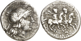 (211-210 a.C.). Anónima. Quinario. (Bab. 33) (S. 33b*) (Craw. 85/1b). 1,99 g. MBC.
