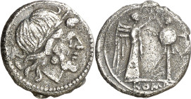 (después 211 a.C.). Anónima. Victoriato. (Bab. 9) (Craw. 53/1). 2,93 g. MBC.