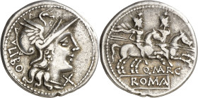 (hacia 148 a.C.). Gens Marcia. Denario. (Bab. 1) (Craw. 215/1). 3,60 g. MBC.