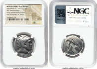 MACEDONIAN KINGDOM. Alexander III the Great (336-323 BC). AR tetradrachm (27mm, 11h). NGC (ungraded) Good. Posthumous issue, uncertain mint, ca. BC 31...