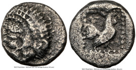THRACE. Dicaea. Ca. 490-450 BC. AR triobol or hemidrachm (11mm, 1h). NGC Choice Fine. Head of Heracles right, wearing lion skin headdress, paws tied b...