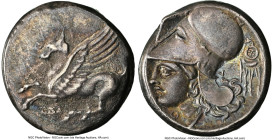 ACARNANIA. Thyrrheium. Ca. 4th-3rd centuries BC. AR stater (19mm, 8.46 gm, 12h). NGC Choice VF 4/5 - 2/5. Pegasus flying left; Θ below / Head of Athen...