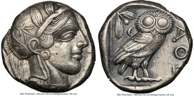ATTICA. Athens. Ca. 440-404 BC. AR tetradrachm (26mm, 17.18 gm, 1h). NGC Choice XF 4/5 - 3/5, edge cuts. Mid-mass coinage issue. Head of Athena right,...