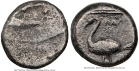 CILICIA. Mallus. Ca. 440-385 BC. AR stater (20mm, 4h). NGC Good, brushed. Winged male figure (Cronus?) in kneeling/running stance right, holding solar...